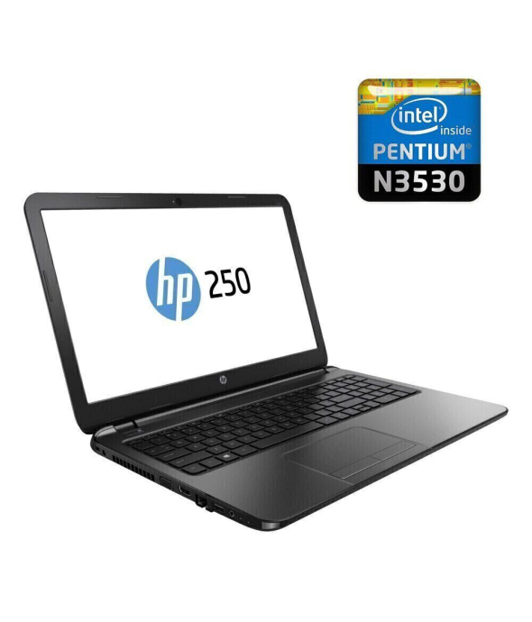 Ноутбук HP 250 / 15.6&quot; (1366x768) TN / Intel Pentium N3530 (4 ядра по 2.16 - 2.58 GHz) / 4 GB DDR3 / 320 GB HDD / Intel HD Graphics / WebCam - 1