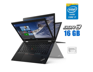 БУ Ноутбук-трансформер Lenovo ThinkPad X1 Yoga / 14&quot; (1920x1080) IPS Touch / Intel Core i7-6600U (2 (4) ядра по 2.6 - 3.4 GHz) / 16 GB DDR3 / 480 GB SSD / Intel HD Graphics 520 / WebCam из Европы в Днепре