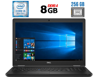 БУ Ультрабук Dell Latitude 5590 / 15.6&quot; (1920x1080) IPS / Intel Core i5-8350U (4 (8) ядра по 1.7 - 3.6 GHz) / 8 GB DDR4 / 256 GB SSD / Intel UHD Graphics 620 / WebCam / USB 3.1 / HDMI из Европы в Днепре