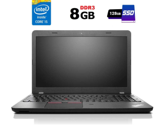 БУ Ноутбук Lenovo ThinkPad E550 / 15.6&quot; (1366x768) TN / Intel Core i5-5200U (2 (4) ядра по 2.2 - 2.7 GHz) / 8 GB DDR3 / 128 GB SSD / Intel HD Graphics 5500 / WebCam / HDMI из Европы в Днепре