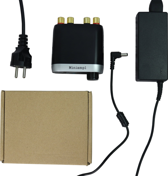 Підсилювач звуку Hi-Fi Miniampl 2x50W Bluetooth/AUX/MicroUSB + адаптер живлення - 6