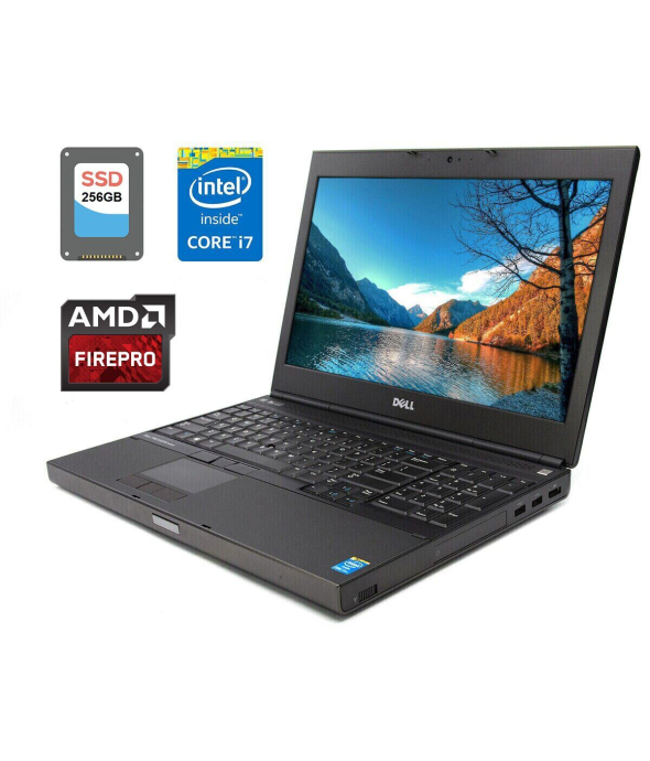 Мобильная рабочая станция Dell Precision M4800 / 15.6&quot; (1920x1080) TN / Intel Core i7-4800MQ (4 (8) ядра по 2.7 - 3.7 GHz) / 16 GB DDR3 / 256 GB SSD / AMD FirePro M5100, 2 GB GDDR5, 128-bit / WebCam / DisplayPort / HDMI - 1