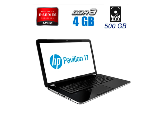 БУ Ноутбук Б-класс HP Pavilion g7-1348sf / 17.3&quot; (1600x900) TN / AMD E2-3000 (2 ядра по 1.8 GHz) / 4 GB DDR3 / 500 GB HDD / AMD Radeon HD 7450M, 1 GB DDR3, 64-bit / WebCam / DVD-ROM / NEW АКБ из Европы в Днепре