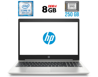 БУ Ноутбук Б-класс HP ProBook 450 G6 / 15.6&quot; (1366x768) TN / Intel Core i3-8145U (2 (4) ядра по 2.1 - 3.9 GHz) / 8 GB DDR4 / 250 GB SSD / Intel UHD Graphics 620 / WebCam / USB 3.1 / HDMI из Европы в Днепре