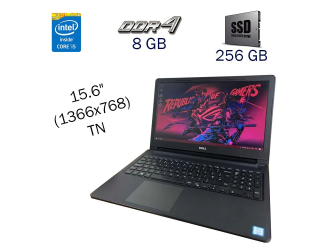БУ Ноутбук Б-класс Dell Vostro 15-3568 / 15.6&quot; (1366x768) TN / Intel Core i5-7200U (2 (4) ядра по 2.5 - 3.1 GHz) / 8 GB DDR4 / 256 GB SSD / WebCam / Windows 10 PRO Lic из Европы в Днепре