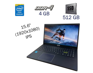 БУ Ноутбук Asus VivoBook E510KA / 15.6&quot; (1920x1080) IPS / Intel Pentium N6000 Silver (4 ядра по 1.1 - 3.3 GHz) / 4 GB DDR4 / 512 GB SSD NVME / WebCam / Windows 10 PRO Lic из Европы в Днепре