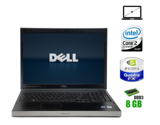 БУ Ноутбук Dell Precision M6400 / 17&quot; (1440x900) TN / Intel Core 2 Extreme X9100 (2 ядра по 3.06 GHz) / 8 GB DDR3 / 128 GB SSD + 320 GB HDD / nVidia Quadro FX 3700m, 1GB GDDR3, 256-bit / WebCam из Европы в Дніпрі