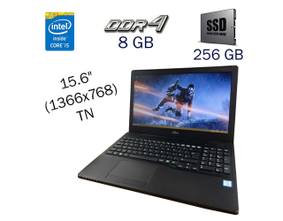 БУ Ноутбук Б класс Fujitsu LifeBook A556 / 15.6&quot; (1366x768) TN / Intel Core i5-6200U (2 (4) ядра по 2.3 - 2.8 GHz) / 8 GB DDR4 / 256 GB SSD / Intel HD Graphics 520 / WebCam / Fingerrnint / Windows 10 PRO Lic из Европы в Днепре