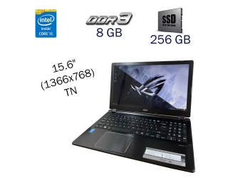 БУ Ноутбук Acer Aspire V5-573 / 15.6&quot; (1366x768) TN / Intel Core i5-4200U (2 (4) ядра по 1.6 - 2.6 GHz) / 8 GB DDR3 / 256 GB SSD Samsung / Intel HD Graphics 4400 / WebCam / Windows 10 PRO Lic из Европы в Дніпрі