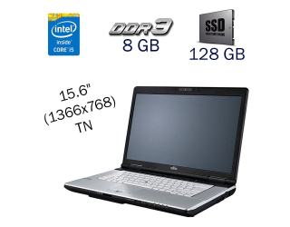БУ Ноутбук Fujitsu LifeBook E751 / 15.6&quot; (1366x768) TN / Intel Core i5-2520M (2 (4) ядра по 2.5 - 3.2 GHz) / 8 GB DDR3 / 128 GB SSD / Intel HD Graphics 3000 / WebCam / АКБ не тримає / Windows 10 PRO Lic из Европы в Дніпрі