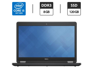 БУ Ноутбук Dell Latitude E5450 / 14&quot; (1366x768) TN / Intel Core i5-5300U (2 (4) ядра по 2.3 - 2.9 GHz) / 8 GB DDR3 / 120 GB SSD / Intel HD Graphics 5500 / WebCam из Европы в Днепре