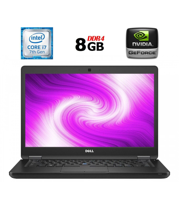 Ноутбук Dell Latitude 5480 / 14&quot; (1920x1080) TN / Intel Core i7-7820HQ (4 (8) ядра по 2.9 - 3.9 GHz) / 8 GB DDR4 / 256 GB SSD M.2 / nVidia GeForce 930MX, 2 GB DDR3, 64-bit / WebCam / USB 3.1 / HDMI - 1