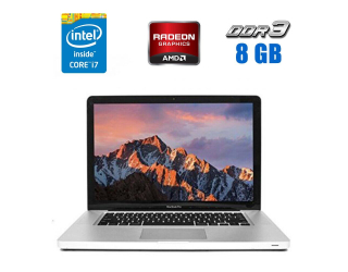 БУ Ноутбук Apple MacBook Pro A1286 (2011) / 15.4&quot; (1440x900) TN / Intel Core i7-2635QM (4 (8) ядра по 2.0 - 2.9 GHz) / 8 GB DDR3 / 256 GB SSD / AMD Radeon HD 6490M, 256 MB GDDR5, 64-bit / WebCam из Европы в Дніпрі