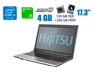 БУ Ноутбук Fujitsu Lifebook N532 / 17.3&quot; (1600x900) TN / Intel Core i5-3230M (2 (4) ядра по 2.6 - 3.2 GHz) / 4 GB DDR3 / 120 GB SSD + 250 GB HDD / nVidia GeForce GT 620M, 1 GB DDR3, 64-bit / WebCam / USB 3.0 / HDMI из Европы в Днепре