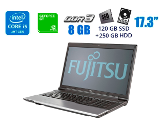 БУ Ноутбук Fujitsu Lifebook N532 / 17.3&quot; (1600x900) TN / Intel Core i5-3230M (2 (4) ядра по 2.6 - 3.2 GHz) / 8 GB DDR3 / 120 GB SSD + 250 GB HDD / nVidia GeForce GT 620M, 1 GB DDR3, 64-bit / WebCam / USB 3.0 / HDMI из Европы в Днепре