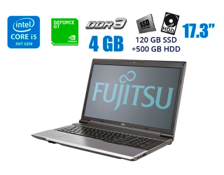 БУ Ноутбук Fujitsu Lifebook N532 / 17.3&quot; (1600x900) TN / Intel Core i5-3230M (2 (4) ядра по 2.6 - 3.2 GHz) / 4 GB DDR3 / 120 GB SSD + 500 GB HDD / nVidia GeForce GT 620M, 1 GB DDR3, 64-bit / WebCam / USB 3.0 / HDMI из Европы в Днепре