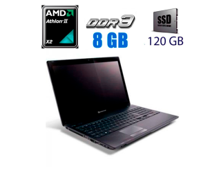 БУ Ноутбук Acer Packard Bell MS2291 / 17.3&quot; (1600x900) TN / AMD Athlon II X2 P320 (2 ядра по 2.1 GHz) / 8 GB DDR3 / 120 GB SSD / ATI Radeon HD 4250 / WebCam / DVD-ROM из Европы в Дніпрі