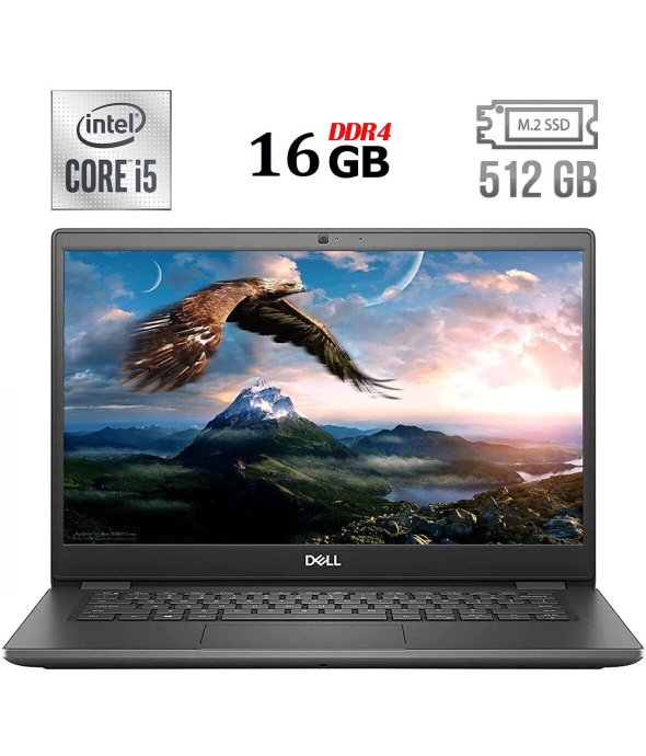 Ультрабук Dell Latitude 3410 / 14&quot; (1920x1080) IPS / Intel Core i5-10210U (4 (8) ядра по 1.6 - 4.2 GHz) / 16 GB DDR4 / 512 GB SSD M.2 / Intel UHD Graphics / WebCam / USB 3.2 / HDMI / Windows 10 лицензия - 1