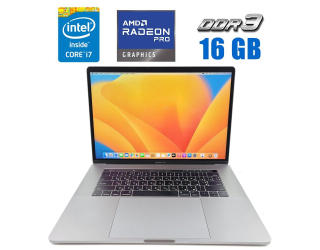 БУ Ноутбук Apple MacBook Pro A1707 (2017) / 15.4&quot; (2880x1800) IPS / Intel Core i7-7920hq (4 (8) ядра по 3.1 - 4.1 GHz) / 16 GB DDR3 / 480 GB SSD / AMD Radeon Pro 560, 4 GB GDDR5, 128-bit / WebCam из Европы в Дніпрі