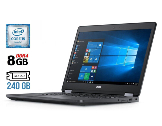 БУ Ноутбук Б-класс Dell Latitude E5470 / 14&quot; (1920x1080) IPS Touch / Intel Core i5-6300U (2 (4) ядра по 2.4 - 3.0 GHz) / 8 GB DDR4 / 240 GB SSD M.2 / Intel HD Graphics 520 / WebCam / HDMI / Windows 10 лицензия из Европы в Днепре