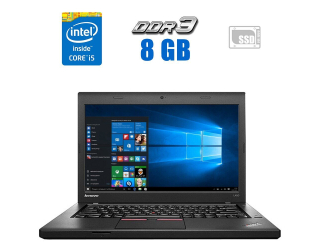 БУ Ноутбук Lenovo ThinkPad L450 / 14&quot; (1366x768) TN / Intel Core i5-4300U (2 (4) ядра по 1.9 - 2.9 GHz) / 8 GB DDR3 / 256 GB SSD / Intel HD Graphics 4400 / WebCam из Европы в Дніпрі