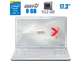БУ Ноутбук Toshiba Satellite C670 / 17.3&quot; (1600x900) TN / Intel Core i3-2310M (2 (4) ядра по 2.1 GHz) / 8 GB DDR3 / 512 GB SSD NEW/ Intel HD Graphics 3000 / WebCam из Европы в Днепре