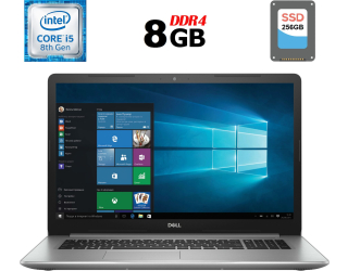 БУ Ноутбук Dell Inspiron 5570 / 15.6&quot; (1920x1080) TN / Intel Core i5-8250U (4 (8) ядра по 1.6 - 3.4 GHz) / 8 GB DDR4 / 256 GB SSD / Intel UHD Graphics 620 / WebCam / USB 3.1 / HDMI / Windows 10 ліцензія из Европы в Дніпрі