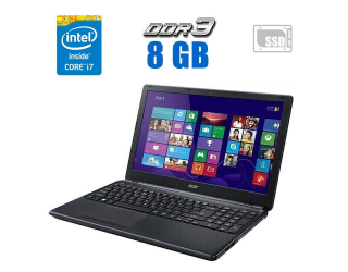 БУ Ігровий ноутбук Acer Aspire E1 - 572G / 15.6&quot; (1366x768) TN / Intel Core i7-4500U (2 (4) ядра по 1.8 - 3.0 GHz) / 8 GB DDR3 / 256 GB SSD / AMD Radeon R7 M265, 2 GB DDR3, 64-bit / WebCam из Европы в Дніпрі