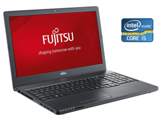 БУ Ноутбук Fujitsu LifeBook A557 / 15.6 &quot; (1366x768) TN / Intel Core i5-7200U (2 (4) ядра по 2.5 - 3.1 GHz) / 8 GB DDR4 / 250 GB SSD / Intel HD Graphics 620 / WebCam / DVD-ROM / Win 10 Pro из Европы в Дніпрі