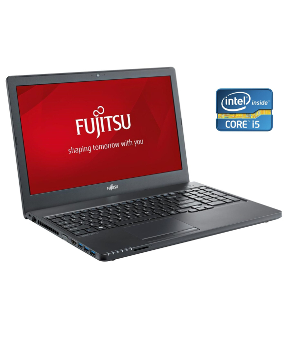 Ноутбук Fujitsu LifeBook A557 / 15.6&quot; (1366x768) TN / Intel Core i5-7200U (2 (4) ядра по 2.5 - 3.1 GHz) / 8 GB DDR4 / 250 GB SSD / Intel HD Graphics 620 / WebCam / DVD-ROM / Win 10 Pro - 1