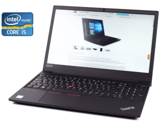 БУ Ноутбук Lenovo ThinkPad E580 / 15.6 &quot; (1920x1080) IPS / Intel Core i5-8250U (4 (8) ядра по 1.6 - 3.4 GHz) / 16 GB DDR4 / 256 GB SSD / Intel UHD Graphics 620 / WebCam / Win 10 Pro из Европы в Дніпрі
