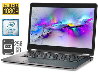 БУ Ноутбук Dell Latitude E7470 / 14&quot; (1920x1080) TN / Intel Core i5-6300U (2 (4) ядра по 2.4 - 3.0 GHz) / 16 GB DDR4 / 256 GB SSD / Intel HD Graphics 520 / WebCam / Windows 10 Pro из Европы в Днепре
