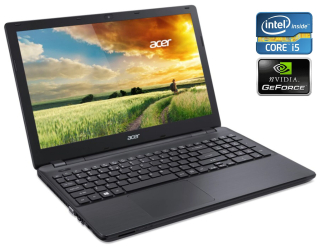 БУ Игровой ноутбук Acer Aspire E5-571G-51TH / 15.6&quot; (1920x1080) IPS / Intel Core i5-5200U (2 (4) ядра по 2.2 - 2.7 GHz) / 8 GB DDR3 / 250 GB SSD / nVidia GeForce 840M, 2 GB DDR3, 64-bit / WebCam / DVD-RW / Win 10 из Европы в Днепре