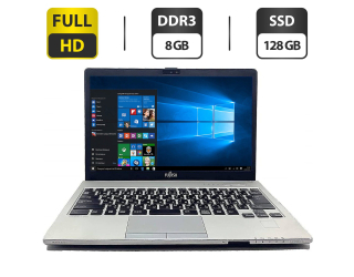 БУ Ультрабук Fujitsu LifeBook S935 / 13.3 &quot; (1920x1080) IPS / Intel Core i7-5600U (2 (4) ядра 2.6-3.2 GHz) / 8 GB DDR3 / 128 GB SSD / Intel HD Graphics 5500 / WebCam / VGA / АКБ не тримає заряд из Европы в Дніпрі