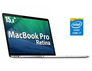 БУ Ноутбук Apple A1398 MacBook Pro Retina / 15.4&quot; (2880x1800) IPS / Intel Core i7-4770HQ (4 (8) ядра по 2.2 - 3.4 GHz) / 16 GB DDR3 / 256 GB SSD M.2 / Intel Iris Pro Graphics 5200 / WebCam / macOS / АКБ NEW из Европы в Днепре
