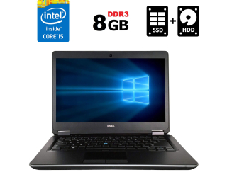 БУ Ноутбук Б-класс Dell Latitude E7440 / 14&quot; (1366x768) TN / Intel Core i5-4310U (2 (4) ядра по 2.0 - 3.0 GHz) / 8 GB DDR3 / 128 GB SSD + 320 GB HDD / Intel HD Graphics 4400 / WebCam / miniDP / HDMI / Windows 10 лицензия из Европы в Днепре