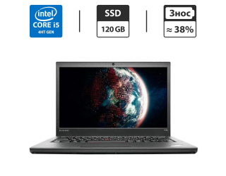 БУ Ноутбук Б-клас Lenovo ThinkPad T440 / 14&quot; (1366x768) TN / Intel Core i5 - 4300U (2 (4) ядра по 1.9-2.9 GHz) / 4 GB DDR3 / 120 GB SSD / Intel HD Graphics 4400 / WebCam из Европы в Дніпрі