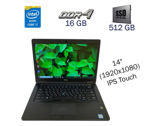 БУ Игровой ноутбук Б класс Dell Latitude 5480 / 14&quot; (1920x1080) IPS Touch / Intel Core i7-7820HQ (4 (8) ядра по 2.9 - 3.9 GHz) / 16 GB DDR4 / 512 GB SSD / nVidia GeForce 930MX, 2 GB DDR3, 64-bit / WebCam из Европы в Днепре