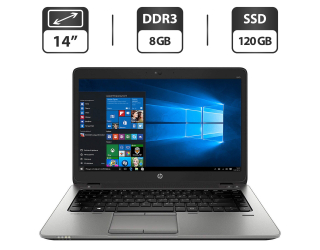 БУ Ноутбук Б-клас HP EliteBook 840 G2 / 14&quot; (1600x900) TN / Intel Core i5-5300U (2 (4) ядра по 2.3 -2.9 GHz) / 8 GB DDR3 / 120 GB SSD / Intel HD Graphics 5500 / WebCam / VGA из Европы в Дніпрі