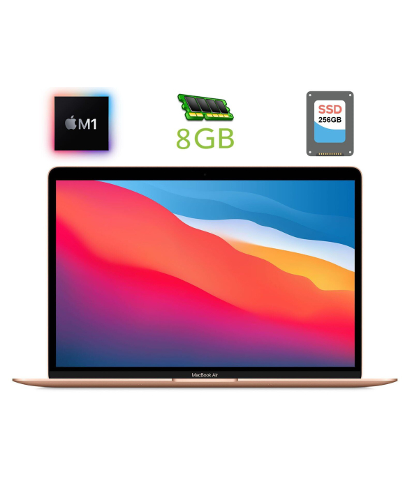 Ноутбук Apple MacBook Air A2337 / 13.3&quot; (2560x1600) IPS / Apple M1 (8 ядер по 2.1 - 3.2 GHz) / 8 GB DDR3 / 256 GB SSD / Apple M1 GPU / WebCam - 1