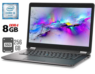 БУ Ультрабук Dell Latitude E7470 / 14&quot; (2560x1440) IPS Touch / Intel Core i5-6300U (2 (4) ядра по 2.4 - 3.0 GHz) / 8 GB DDR4 / 256 GB SSD / Intel HD Graphics 520 / WebCam  из Европы в Днепре