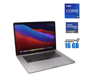 БУ Ноутбук Б-клас Apple MacBook Pro A1990 / 15.4&quot; (2880x1800) IPS / Intel Core i9 - 9880h (8 (16) ядер по 2.3-4.8 GHz) / 16 GB DDR4 / 500 GB SSD / AMD Radeon Pro 560X, 4 GB GDDR5, 128-bit / WebCam из Европы в Дніпрі