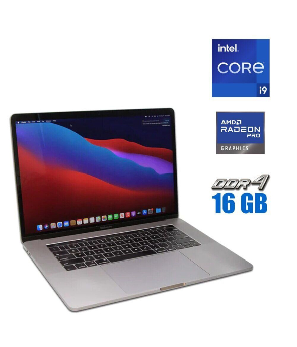 Ноутбук Б-класс Apple MacBook Pro A1990 / 15.4&quot; (2880x1800) IPS / Intel Core i9-9880H (8 (16) ядер по 2.3 - 4.8 GHz) / 16 GB DDR4 / 500 GB SSD / AMD Radeon Pro 560X, 4 GB GDDR5, 128-bit / WebCam - 1