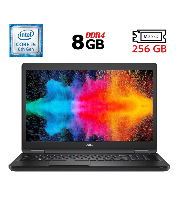Ультрабук Б-класс Dell Latitude 5590 / 15.6&quot; (1366x768) TN / Intel Core i5-8250U (4 (8) ядра по 1.6 - 3.4 GHz) / 8 GB DDR4 / 256 GB SSD M.2 / Intel UHD Graphics 620 / USB 3.1 / HDMI / Windows 10 лицензия - 1