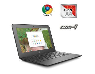 БУ Нетбук HP ChromeBook 11A G6 EE / 11.6&quot; (1366x768) TN / AMD A4-9120C (2 ядра по 1.6 - 2.4 GHz) / 4 GB DDR4 / 16 GB eMMC / AMD Radeon R4 Graphics / WebCam / ChromeOS  из Европы в Днепре