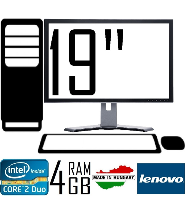 КОМПЬЮТЕР LENOVO M70E CORE 2 DUO 3.0GHZ / 4GB DDR3 + 19&quot; TFT МОНИТОР - 1