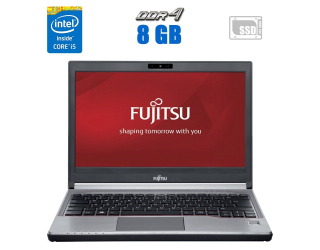 БУ Ноутбук Fujitsu Lifebook E736 / 13.3&quot; (1366x768) TN / Intel Core i5-6300U (2 (4) ядра по 2.4 - 3.0 GHz) / 8 GB DDR4 / 240 GB SSD / Intel HD Graphics 520 / WebCam / Дополнительный АКБ из Европы в Дніпрі