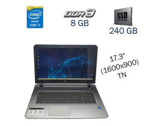 БУ Ноутбук Б-класс HP Pavilion 17-g015dx / 17.3&quot; (1600x900) TN / Intel Core i7-5500U (2 (4) ядра по 2.4 - 3.0 GHz) / 8 GB DDR3 / 240 GB SSD / Intel HD Graphics 5500 / WebCam / Windows 10 из Европы в Днепре