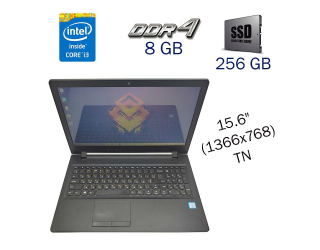 БУ Нотубук Б класс Lenovo IdeaPad 110-15ISK / 15.6&quot; (1366x768) TN / Intel Core i3-6100U (2 (4) ядра по 2.3 GHz) / 8 GB DDR4 / 256 GB SSD / WebCam / DVD-ROM из Европы в Дніпрі