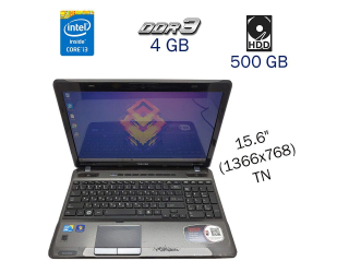 БУ Ноутбук Toshiba Satellite A665-S5170 / 15.6&quot; (1366x768) TN / Intel Core i3-380M (2 (4) ядра по 2.53 GHz) / 4 GB DDR3 / 500 GB HDD / WebCam / DVD-ROM из Европы в Дніпрі